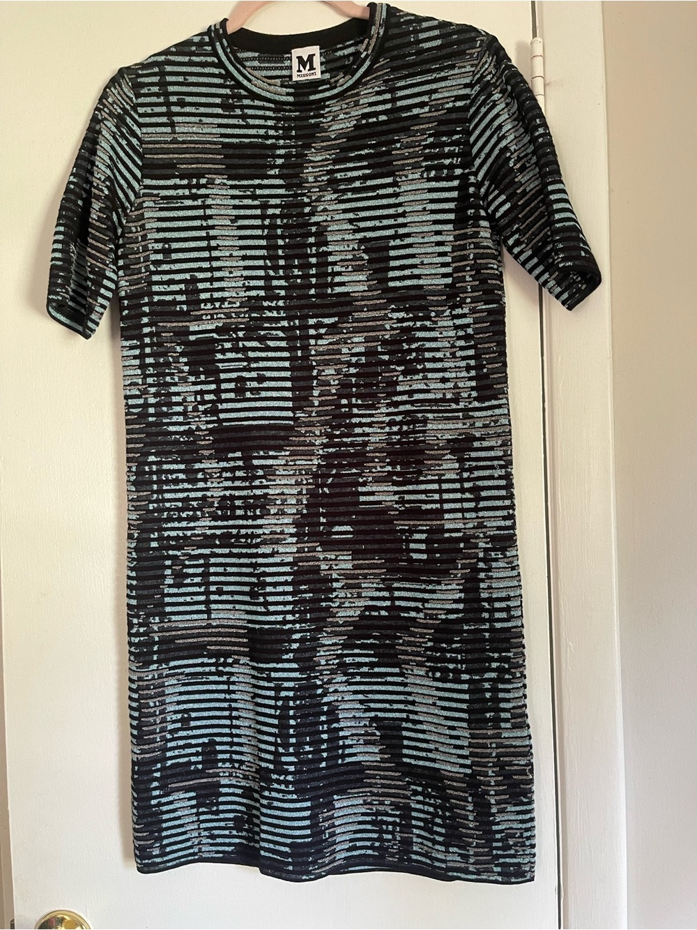 M Missoni striped space dyed mini dress short sleeve knit IT 40/ US 4